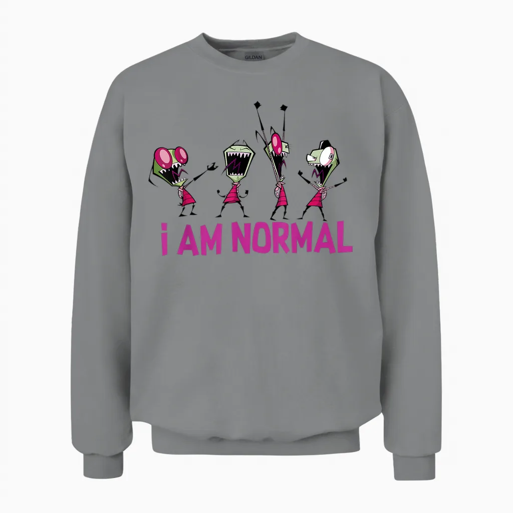 Nickelodeon Invader Zim I Am Normal Dance T-Shirt Small Unisex Sweatshirt in Sport Grey