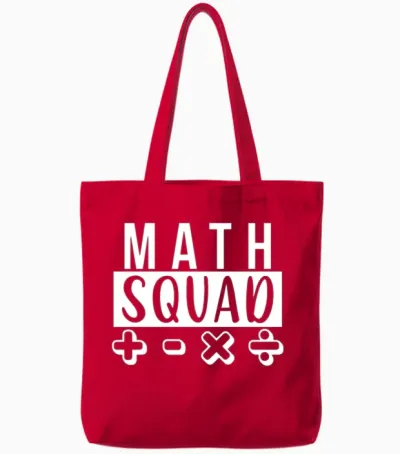Math Squad Math Teacher School Mathematic Tote Bags - Red
