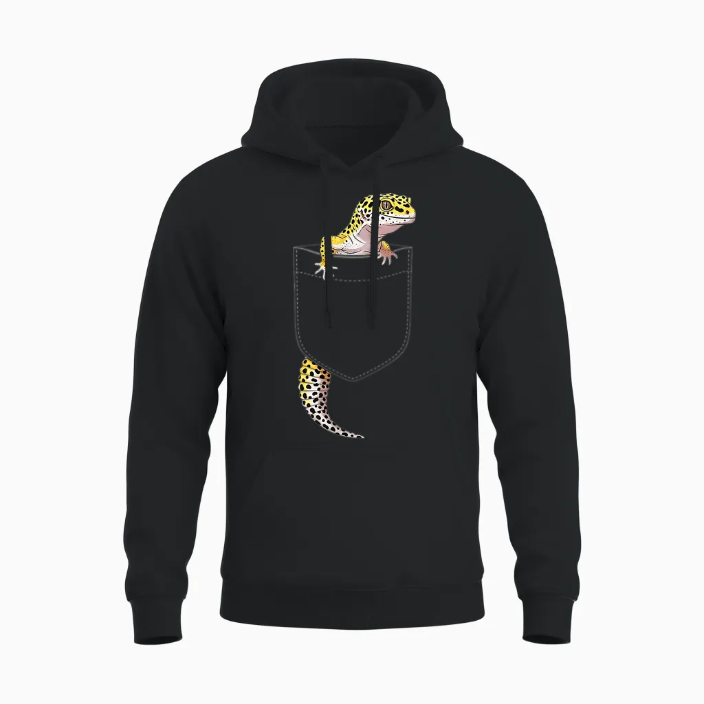Süßes Eidechsen-Reptilien-Leopard-Gecko-Kostüm Für Herren Unisex Hoodie in Black