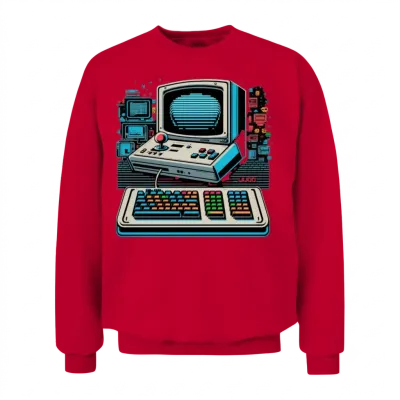 Retro Computer Gaming Unisex Sweatshirt - Red