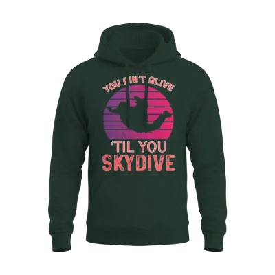Retro Skydive Skydiver Skydiving Unisex Hoodie - Forest