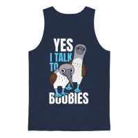 Talk to Boobies Booby Bird — Lovers Unisex Tank Top - Navy – 1