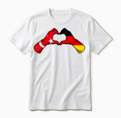 Türkei Deutschland Flagge - Türkisch Deutsches Herz Unisex T-Shirt - White