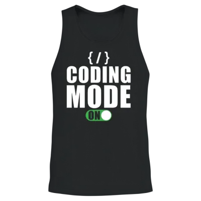 Coder Coding Humor Coding Mode On Unisex Tank Top - Black