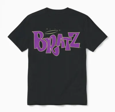 Bratz Logo Flat Purple T-Shirt, Black, S Unisex T-Shirt - Black