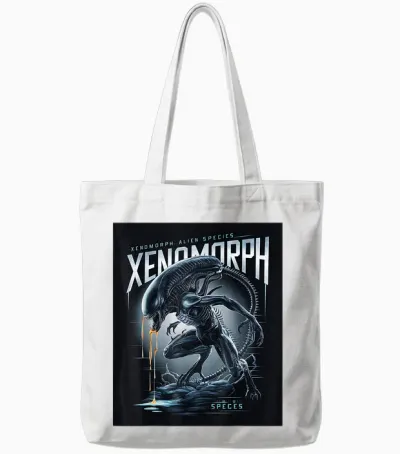 Movie Poster Alien 45th Anniversary Xenomorph 1979 in T-Shirt, Black, S Tote Bags - White