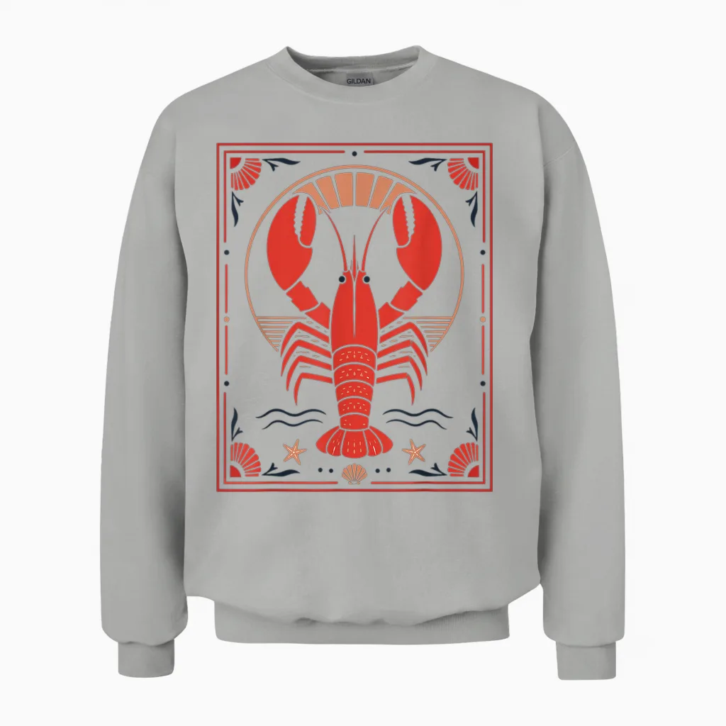 Homard Crustacé Océan Nautique Côtier Vie Marine Unisex Sweatshirt in Ash