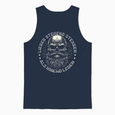 Wikinger Germanen, Lieber Stehend Sterben Als Kniend Leben Unisex Tank Top - Navy
