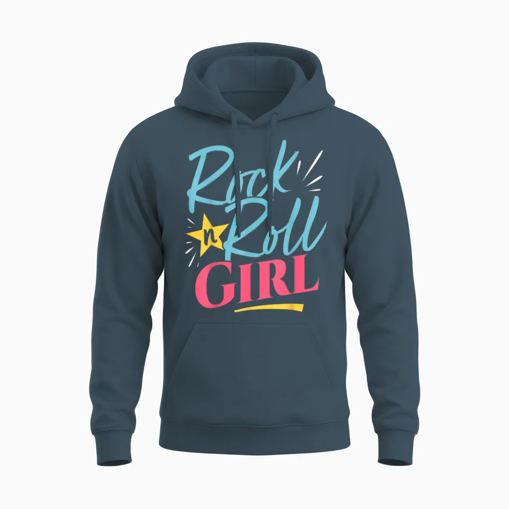 Rock N Roll Girl Purple Darla Purple T-Shirt, Purple Unisex Hoodie in Dark Heather