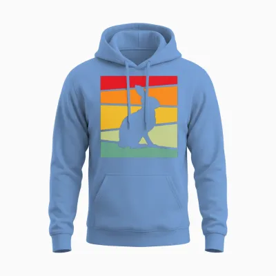 Rabbit Retro Unisex Hoodie - Carolina Blue