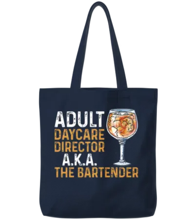 Bartender Mixologist Adult Daycare Tote Bags - Navy