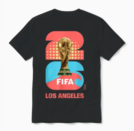 Fifa World Cup26 Los Angeles Trophy Color Unisex T-Shirt in Black