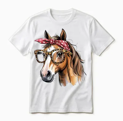 Braunes Pferd Süßes Motiv Pferde Mädchen Stall Und Reiten Unisex T-Shirt - White
