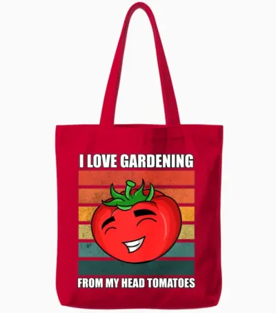Funny Tomato Outfit Tote Bags - Red