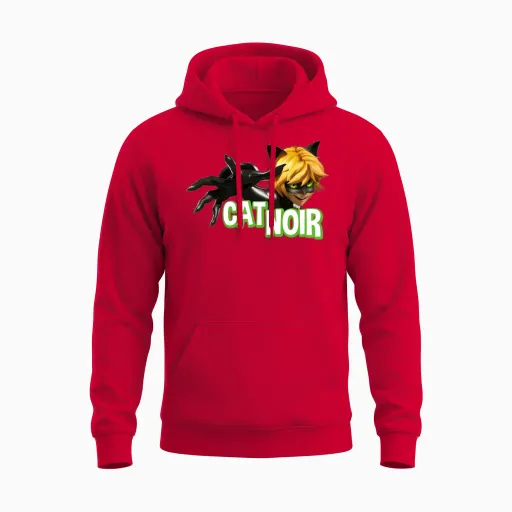 Miraculous Cat Noir Adrien Pose Unisex Hoodie in Red
