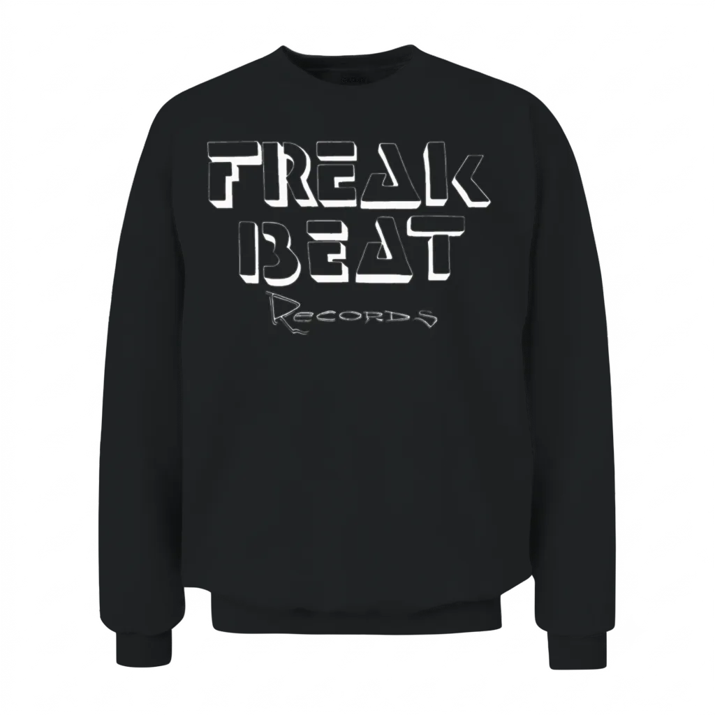 Freak Beat Records White Unisex Sweatshirt - Black
