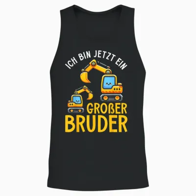 Ich Bin Jetzt Ein Großer Bruder Bagger älteres Geschwister Unisex Tank Top - Black