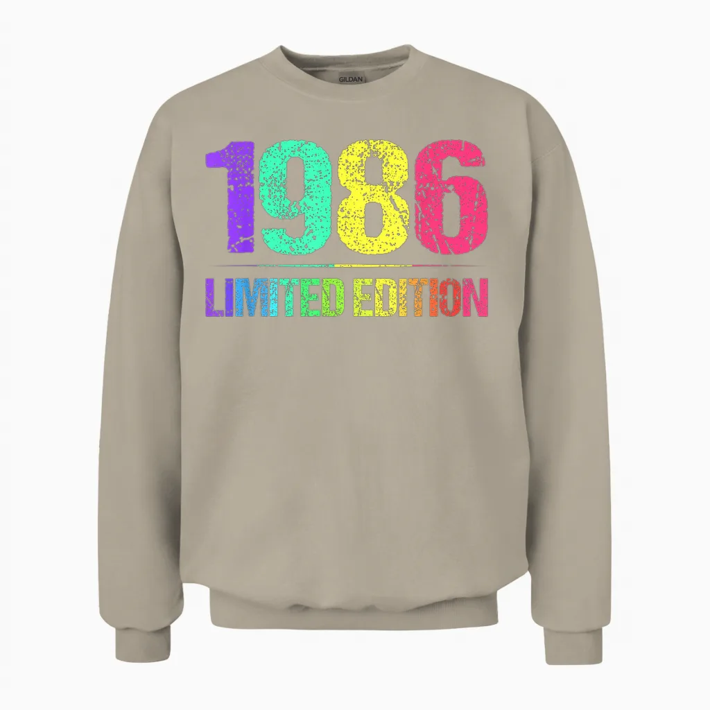 1986 - Limited Edition - Vintage Retro 86s Unisex Sweatshirt in Sand