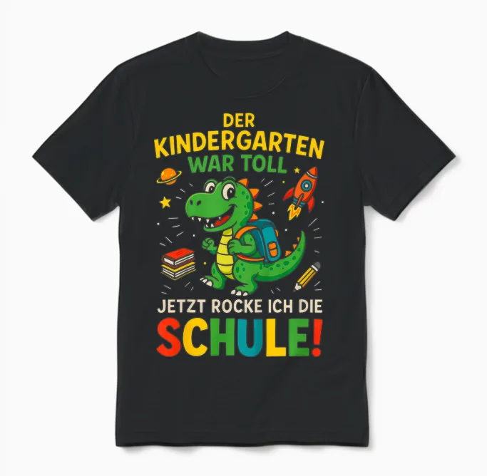 Kinder Einschulung Schuldkind Schulanfang Grundschule 1. Klasse Unisex T-Shirt in Black