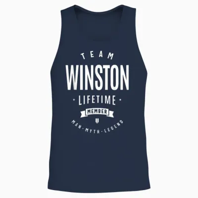 Membre à Vie De L'équipe Winston Nom Drôle Winston Unisex Tank Top - Navy