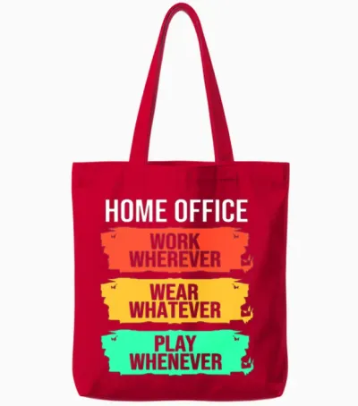 Freelancer Remote Home Office Work from Home Tote Bags - Red