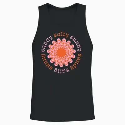 Sandy Salty Sunny Unisex Tank Top - Black