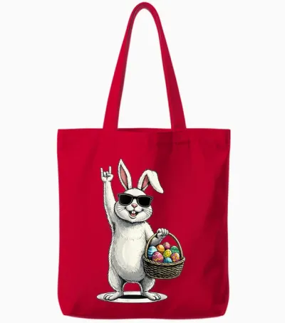 Osterhase Schaukeln Ostern Lustig Ostern Tote Bags - Red