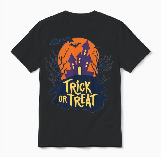 Plus Size Halloween Horror Tshirt Women Novelty Ho Unisex T-Shirt in Black