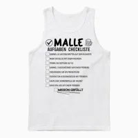 Malle Checkliste Aufgaben Partyurlaub Malle Gruppen Unisex Tank Top in White - 1