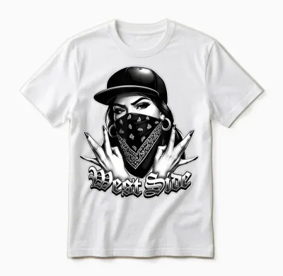 Westside Sign Gang West Coast Hip Hop 90s Bandana Gangster Unisex T-Shirt - White