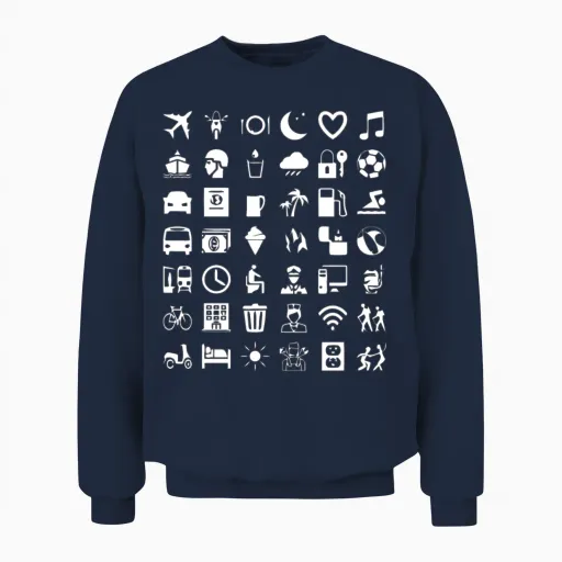 Symbol Travel Unisex Sweatshirt in Navy