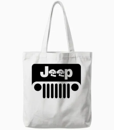 Skulls Jeep Tote Bags - White