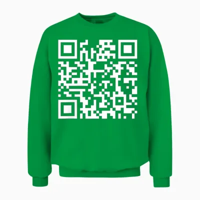 (2 Sides) Funny Qr Fck You Code Middle Finger Saying Quote Unisex Sweatshirt - Irish Green