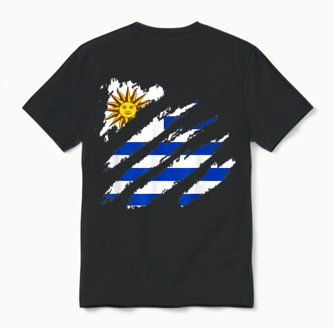 Uruguay-Flagge Heritage Claw Uruguayan Pride Uruguayische Wurzeln Unisex T-Shirt in Black