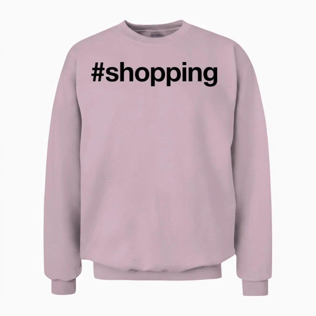 Shopping Unisex Sweatshirt in Light Pink