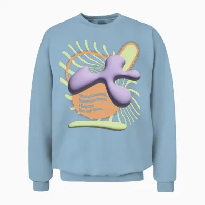 3d Bubble Abstract Art Unisex Sweatshirt - Light Blue