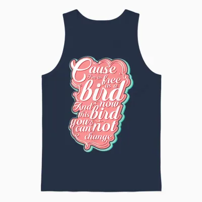 Lyriclyfe Free Bird Ronnie Zant Allen Collins Unisex Tank Top - Navy
