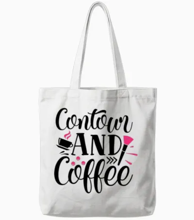 Contour and Coffee Tote Bags - White