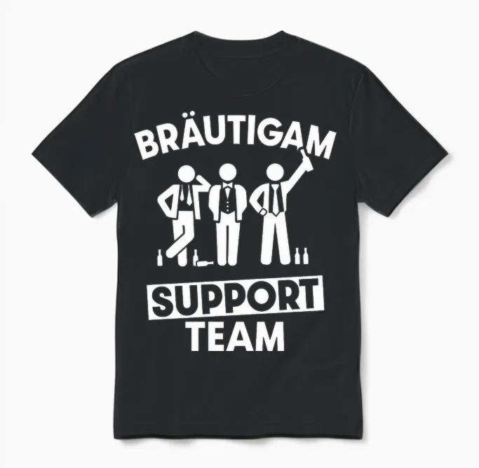 Team Bräutigam Support Team Jga Junggesellenabschied Unisex T-Shirt in Black