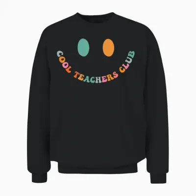 Groovy Cool Teachers Club Lehrer Vorne Und Hinten Unisex Sweatshirt - Black