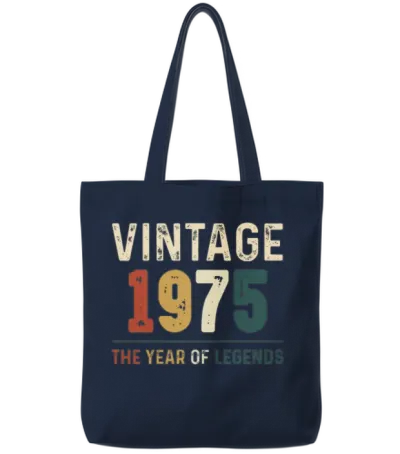 49 Years Old Vintage 1974 49th Birthday Gifts Tote Bags - Navy