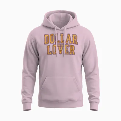 Dollar Lover - Funny Retro Unisex Hoodie - Light Pink
