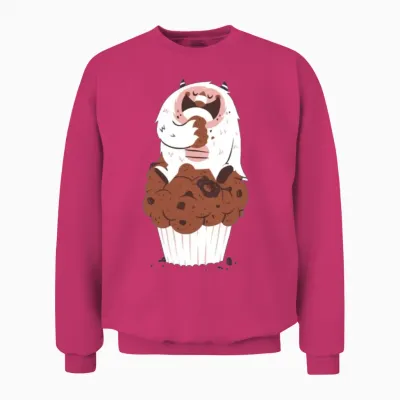 The Cupcake Monster Unisex Sweatshirt - Heliconia