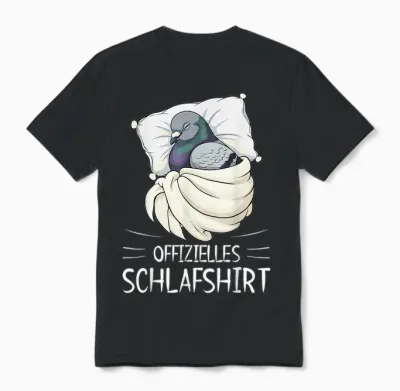 Official Sleep Shirt Pigeon Pyjamas Unisex T-Shirt - Black