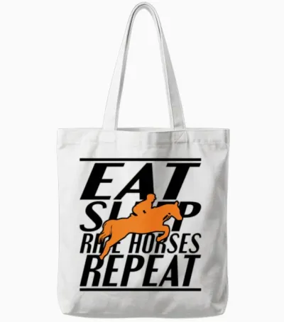 Eat Sleep Horses Tote Bags - White