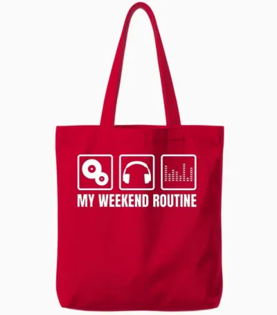 Dj Music Beats Tote Bags - Red