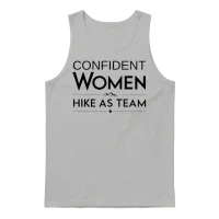 Confident Women Hike as Team - Hiking - Women Unisex Tank Top - Ash – 1