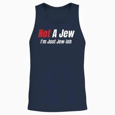 Not a Jew I'm Just Jew-Ish Hanukkah Hashana Unisex Tank Top - Navy