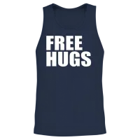 Free Hugs Unisex Tank Top - Navy – 2