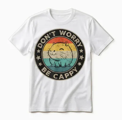 Dont Worry Be Cappy Damen Wasserschwein Herren Capybara Unisex T-Shirt - White